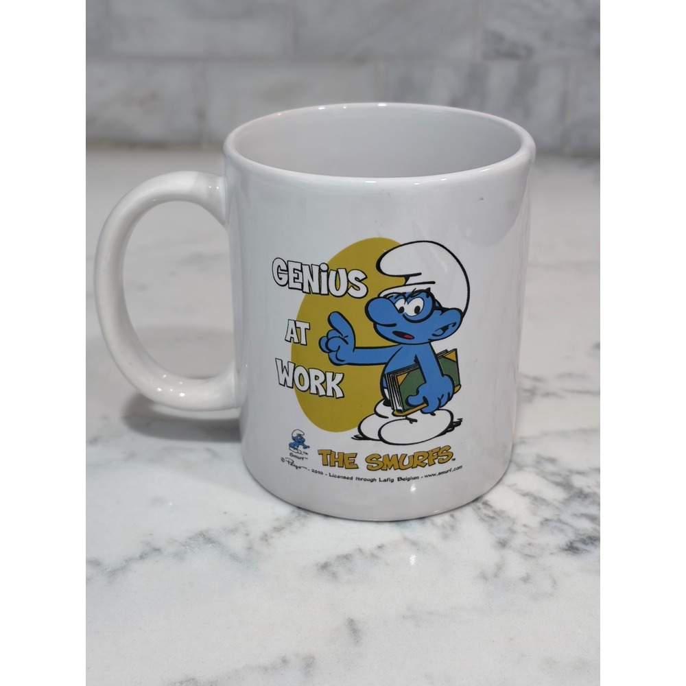 The Smurfs Genius At Work Brainy Smurf Ceramic Coffee Mug 2010